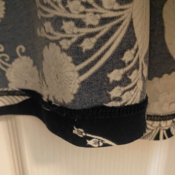 TOMMY HILFIGER Dark Blue Knee Length Dress with White Flowers Size 2 - Picture 9 of 10